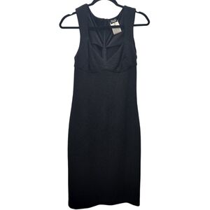 DOLCE & GABBANA DRESS Black Midi Sweetheart Neckline Textured Material 42 / 6